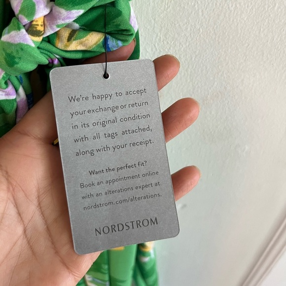 Maggy London Floral Tie Waist Midi Dress V-Neck Cap Sleeve NWT Size 8 - Picture 11 of 14